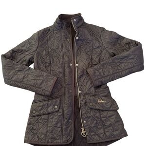 Barbour Black Quilted Fleece Lined Utility Barn Jacket - Size 4